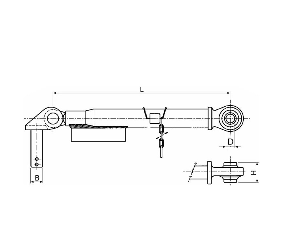 Stabilizzatore laterale lunghezza 400mm inclinato a 90° adattabile a Fiat 5123273 - Ama