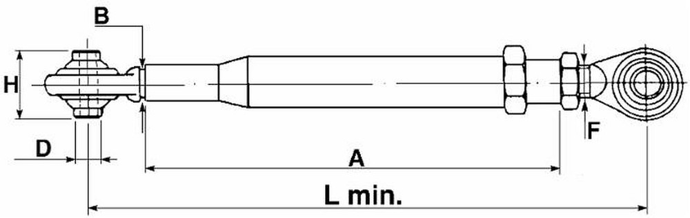 Stabilizzatore rigido per trattori 570mm adattabile Renault - Ama