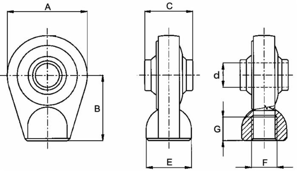 Supporto superiore a base tonda per rotula sferica Ø 19mm testa Ø 62mm - Ama