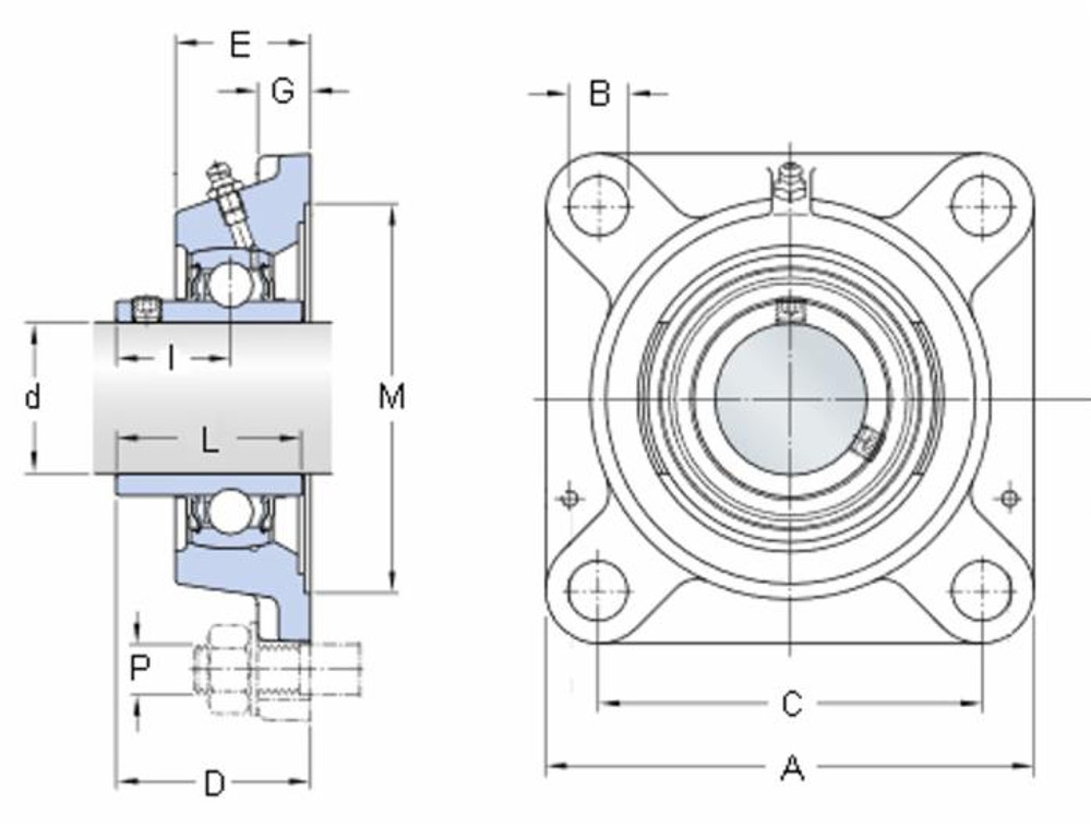 Supporto dritto autoallineante FY 40 TF SKF Ø 40mm - Skf