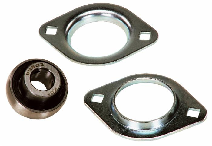 Supporto a flangia a 2 fori in lamiera stampata SBPFL 207 con cuscinetto Ø 35mm - Ama