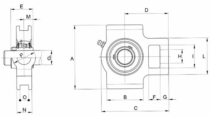 Supporto scorrevole autoallineante UCT 210 con cuscinetto Ø 50mm - Ama