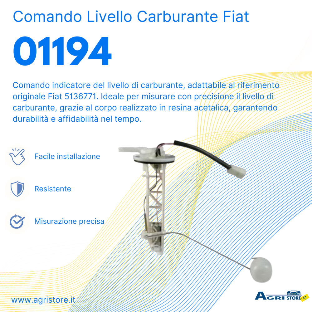 Comando livello carburante adattabile al riferimento originale Fiat 5136771 - Cobo