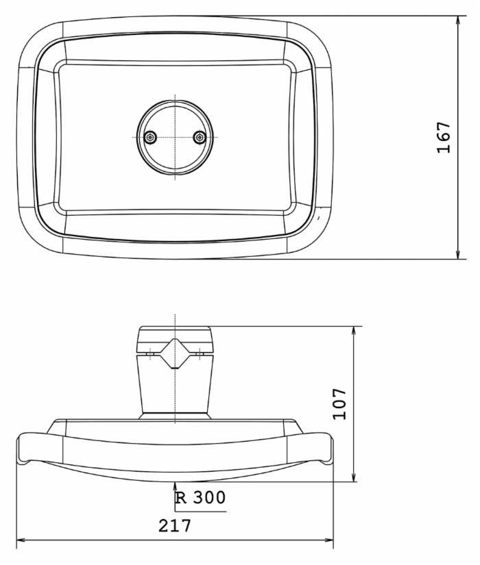 Coppa specchio retrovisore con grandangolo 167x217mm - Ama