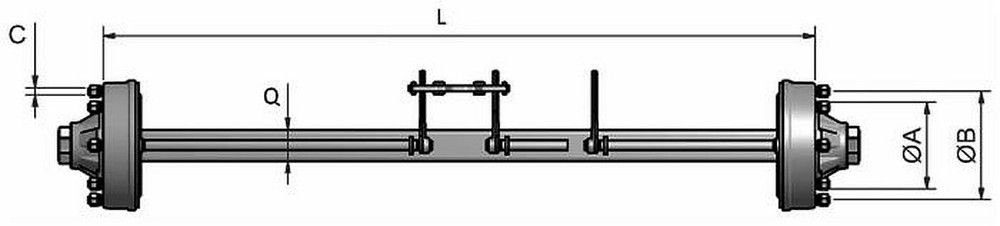 Assale Q70 6 fori con freno 300x60 - Adr