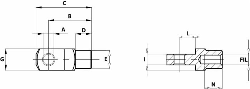 Attacco per forcelle M6 dx - Ama