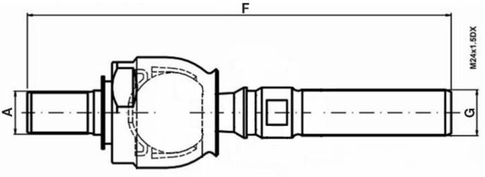 Testina sterzo dritta adattabile a Case IH, Ford, Landini, Massey Ferguson, NH, Steyr - Ama