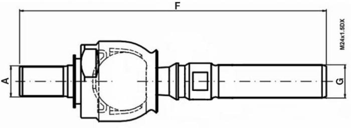 Testina sterzo dritta adattabile a Case IH, Ford, Landini, Massey Ferguson, NH, Steyr - Ama