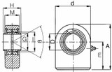 Terminale a snodo per terzo punto sferico posteriore Ø 25mm - Ama