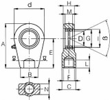 Terminale a snodo per terzo punto sferico Ø 25mm - Ama