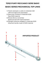 Terzo punto meccanico cat. II M30x3 lunghezza 730-980mm - Ama