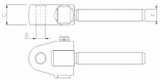 Attacco snodato Ø 32 spessore 51mm filettato M36x3 destro - Ama