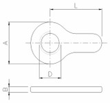 Controdado ad aletta filettato M36x3 - Ama