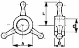 Controdado a stella filettato M30x3,5 stampato - Ama