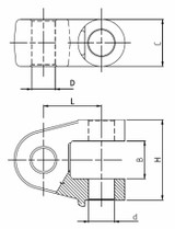 Forcella per attacchi snodati Ø 25mm - Ama
