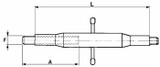 Tenditore filettato M36x3 con manicotto lunghezza 460mm - Ama