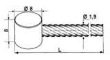 Cavo per acceleratore ø 1,9mm lunghezza 3000mm - Ama