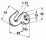 Uncino capo catena foro ø 15 - Ama