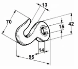 Uncino capo catena foro ø 15 - Ama