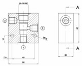 Corpo in alluminio per valvole elettriche a 3 vie cavità 3/4" - Ama Refluid
