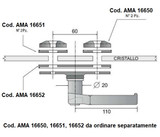 Manigli chiusura finestrino sinistra con flangia di fissaggio zincata - Ama