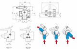 Valvola sfera 3 vie o flusso continuo G 1 1/4 - Arag