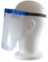 Visiera azzurra regolabile in policarbonato trasparente leggera e resistente per protezione da agenti patogeni 130g - Ama