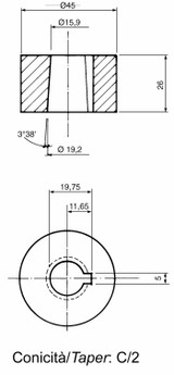 Volante C/2 diametro 300 mm senza pomello con cono piccolo - Seat Industries
