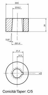 Volante C/5 diametro 300 mm cono Landini senza pomello - Seat Industries