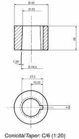 Volante C/6 diametro 300mm con cono Danfoss e pomello - Seat Industries