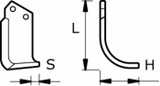 Zappa dx L 220,H 100,s 22,foro 14,5 - Ama