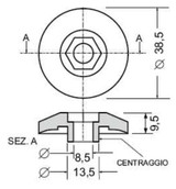 Borchia per cabine foro esagonale Ø 8,5mm - Ama