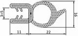Guarnizione per lamiera o ABS con aggancio da 3mm a 5mm (20 mt) - Ama