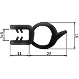 Guarnizione per lamiera o ABS con aggancio da 3mm a 5mm (5 mt) - Ama