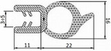 Guarnizione per lamiera o ABS con aggancio da 3mm a 5mm (5 mt) - Ama