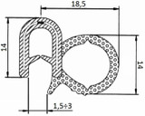 Guarnizione per lamiera o ABS e cofani con aggancio fino a 3mm (5 mt) - Ama