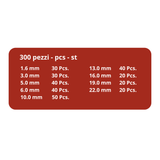 Assortimento anelli seeger 300 pezzi da 1,6mm a 22mm - Ama