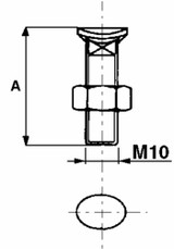 Bullone testa ovale M10x60 con dado - Ama