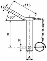 Perno con maniglia,spina e catena ø 22x130mm - Ama