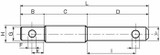 Perno doppio intercamb,ø 22-28-22 - Ama