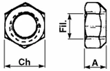 Dado conico M28x1,5 per punte rotoballe - Shw