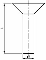 Confezione di ribattini a testa piana ø 5,2x25mm - Ama