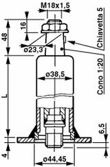 Colonnetta per idroguida Ama Refluid 249mm conicità C/6 - Ama Refluid