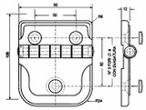 Cerniera in plastica per portiera larghezza 90mm e intereasse 50mm - Ama