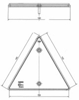 Catarifrangente triangolare rosso con viti M6x16mm - Radex