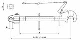Terzo punto cat. III con attacco snodato e gancio tubo con lunghezza 400 mm - Ama