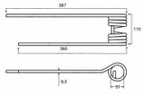 Dente girello sx originale Kuhn 58740600 filo 9,5 - Kuhn