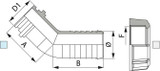 Raccordo portagomma 45° Arag per girello diametro 40mm - Arag