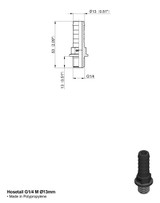 Raccordo portagomma dritto Arag filetto maschio G 3/8" e diametro 10mm - Arag