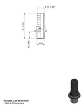 Raccordo portagomma dritto Arag filetto maschio G 3/8" e diametro 16mm - Arag